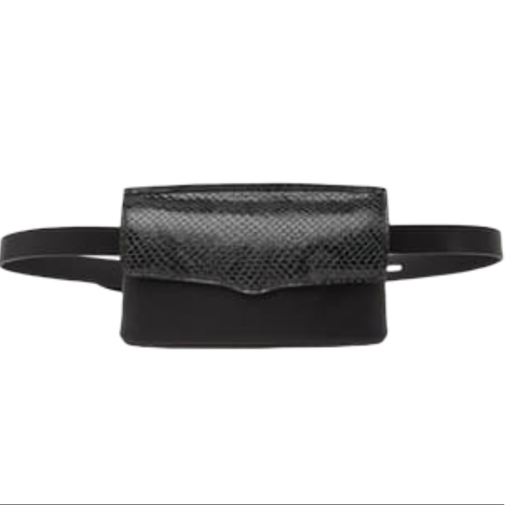 Rebecca Minkoff Black Textured Leather Belt Bag